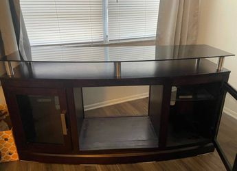 TV Stand with Floating Glass Top