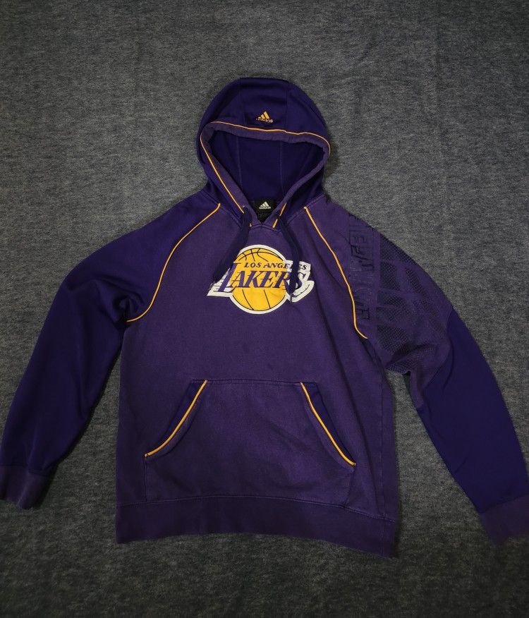 Vintage Y2K Adidas Los Angeles Lakers Hoodie Purple Size S