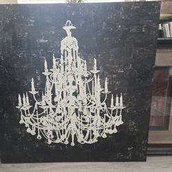 Wall Art Black And White Chandelier