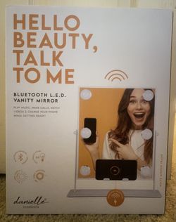 Danielle Creations Smartphone(wireless charging & stand) Hands-fee Bluetooth Mirror 11.75” W x 3.25” D x 14” H new in original packaging