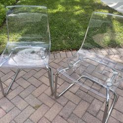 Pair of IKEA Tobias Clear Acrylic Chairs – $100 for BOTH!