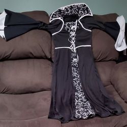 Black & white Halloween Robe for Adults