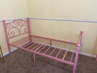 2 Pink Metal Twin Bed Frames