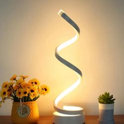 Modern LED Spiral Table Lamp – Unique Decorative Light - $50 for a Set of 2