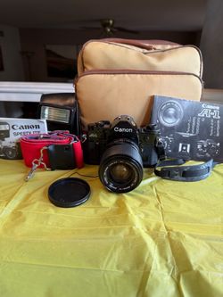 Canon A-1 35mm SLR Film Camera Bundle