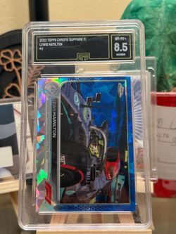 2022 Mercedes F1 / Lewis Hamilton. Topps Blue Sapphire - GMA:8.5