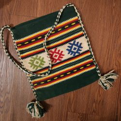 Vintage Handwoven Boho Shoulder Tote Bag 