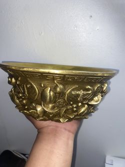 China Ancient copper pure bronze wealth bat bird ingot basin