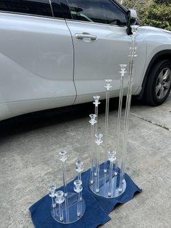 Clear Acrylic Candle Holders