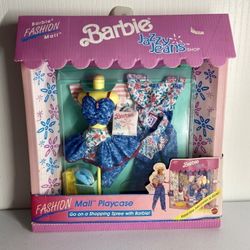 RARE!!!!VINTAGE Barbie Jazzy Jeans Shop Fashion Mall Playcase