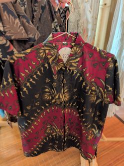Batik Short Sleeve Button-Up Shirt