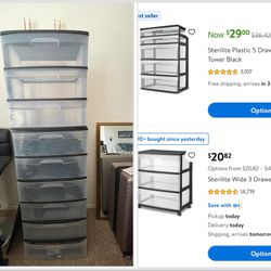 Black Sterilite Tiered Drawers (4x) (10 Each Or 30 For Al)