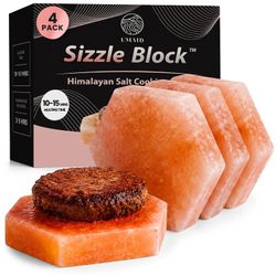 Himalayan Salt Block 4-Pack 6-in Hexagon for Grilling & Serving