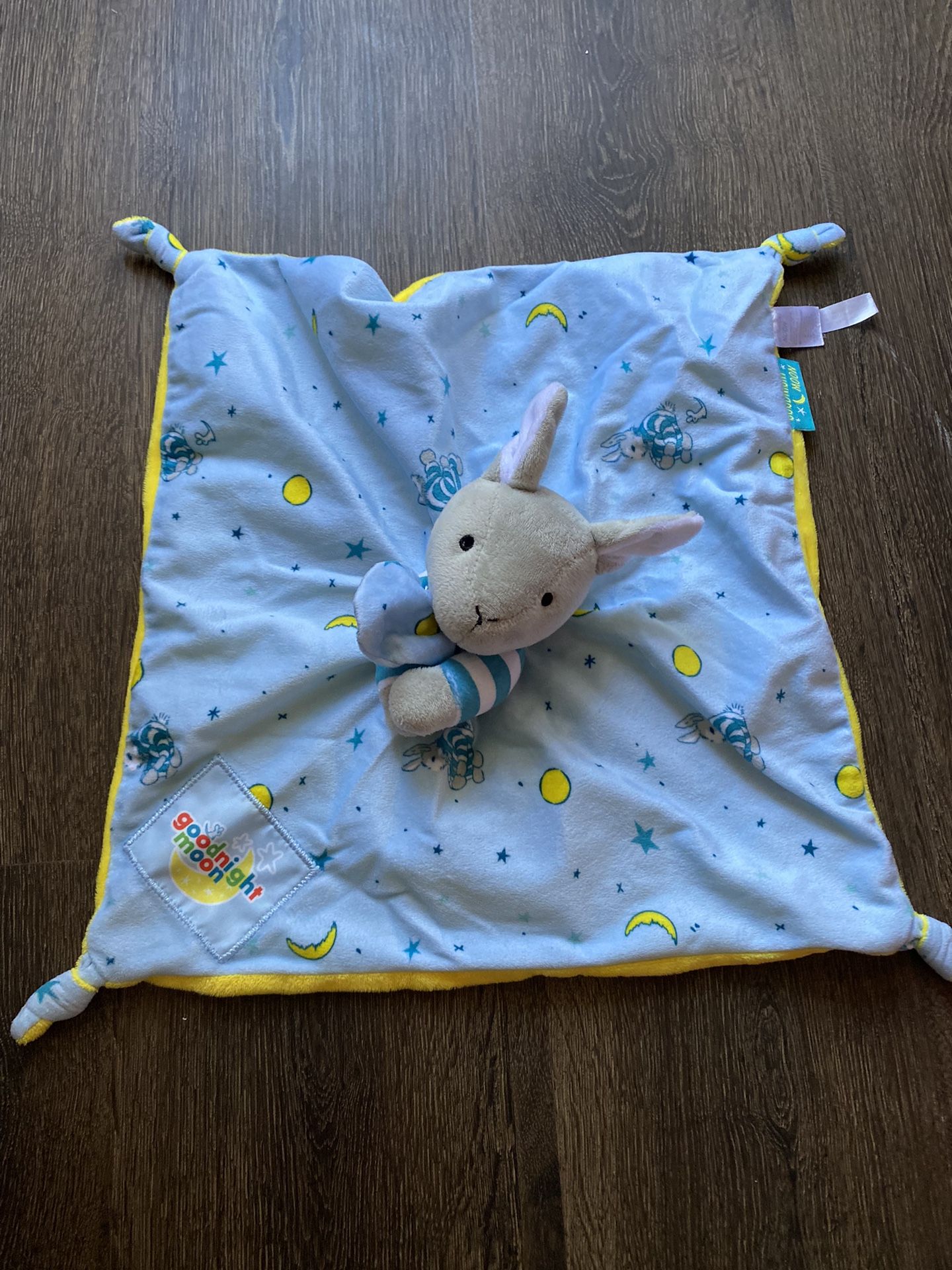Goodnight Moon Plush Bunny Rabbit Security Lovey Blanket Knotted Ends 2019