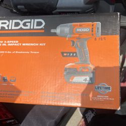 Ridgid 18V 3-Speed 1/2in Impact Wrench Kit