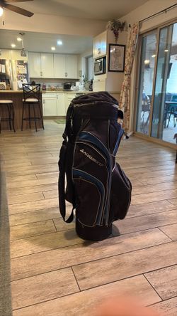 14 slot Adams cart, golf bag