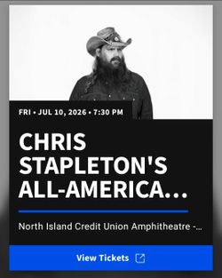 Chris Stapleton Concert Fri July 10th 2026
