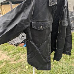 Vintage Atlantic Beach leather and coat works size medium black shacket