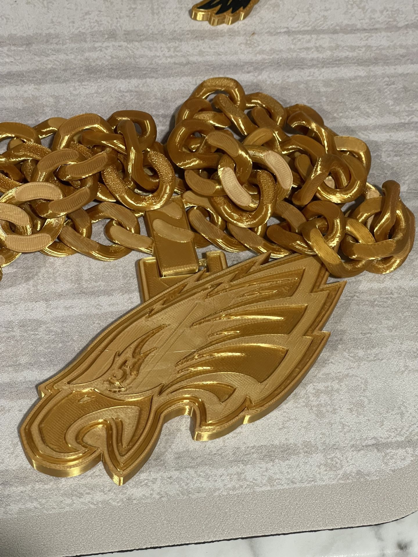 Eagles 3d Printed Cuban Chain In Gold