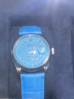 Rolex Sky Blue 36mm Datejust 1570 Steel Box Papers Buy Sale Trade Gold Watches Diamonds 10k 24k