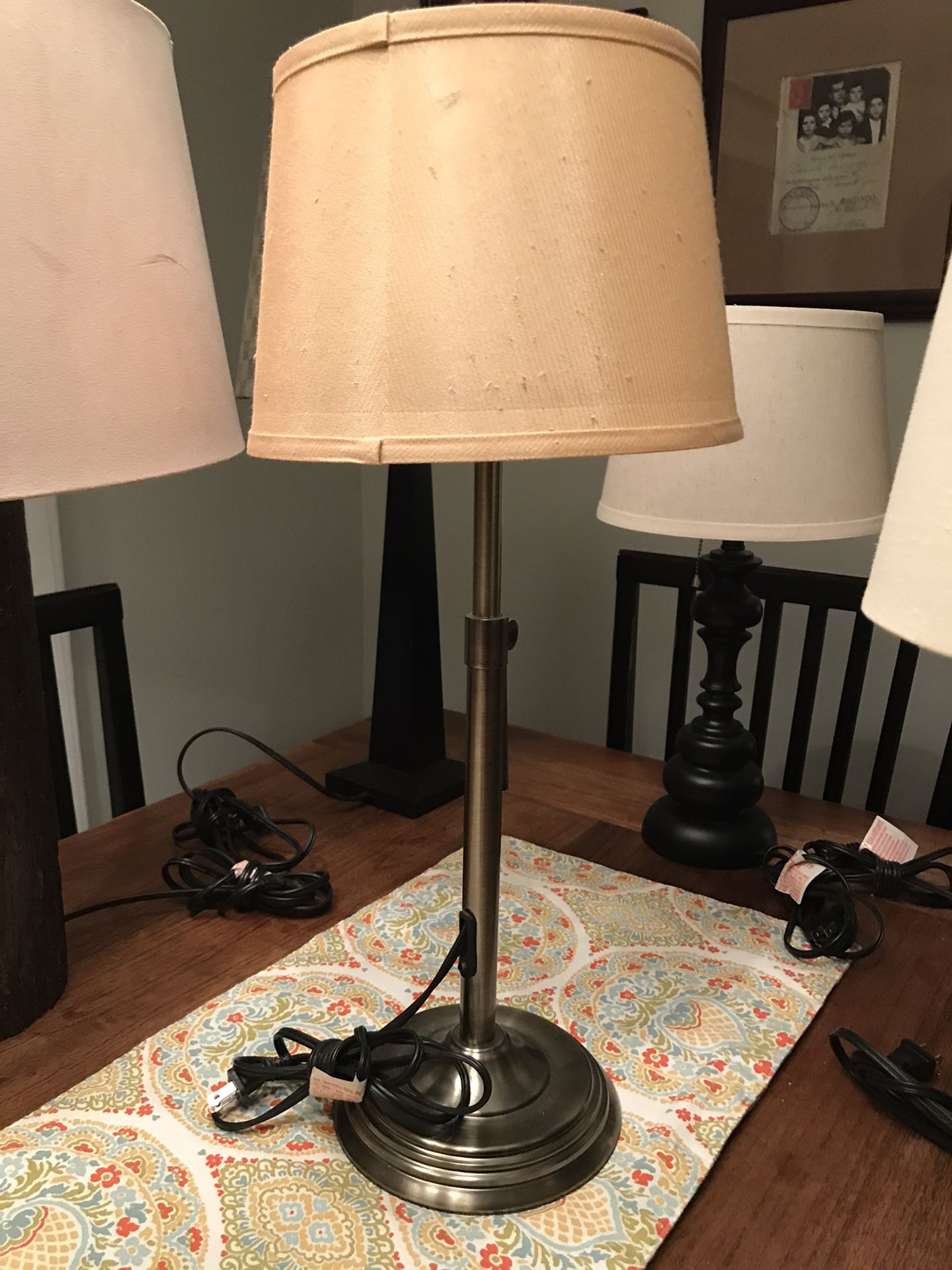 Antique brass accent/bedside lamp.