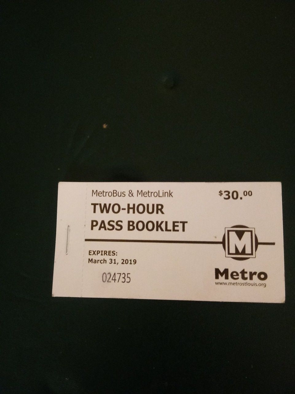 10 ride metro bus tickets