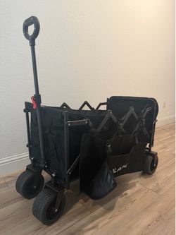 New Golabs WA2 Wagon Cart Max 560lbs Load & Expandable Storage Max 280L(2 Side Strap)