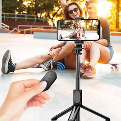 BRAND NEW! 4-in-1 Portable Selfie Stick Tripod & Wireless Remote!