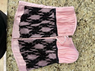 Pink and Black Lace Corset Top