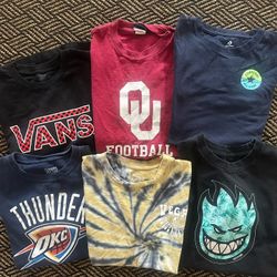 Six Name brand Shirts, Size 10-12 Kids