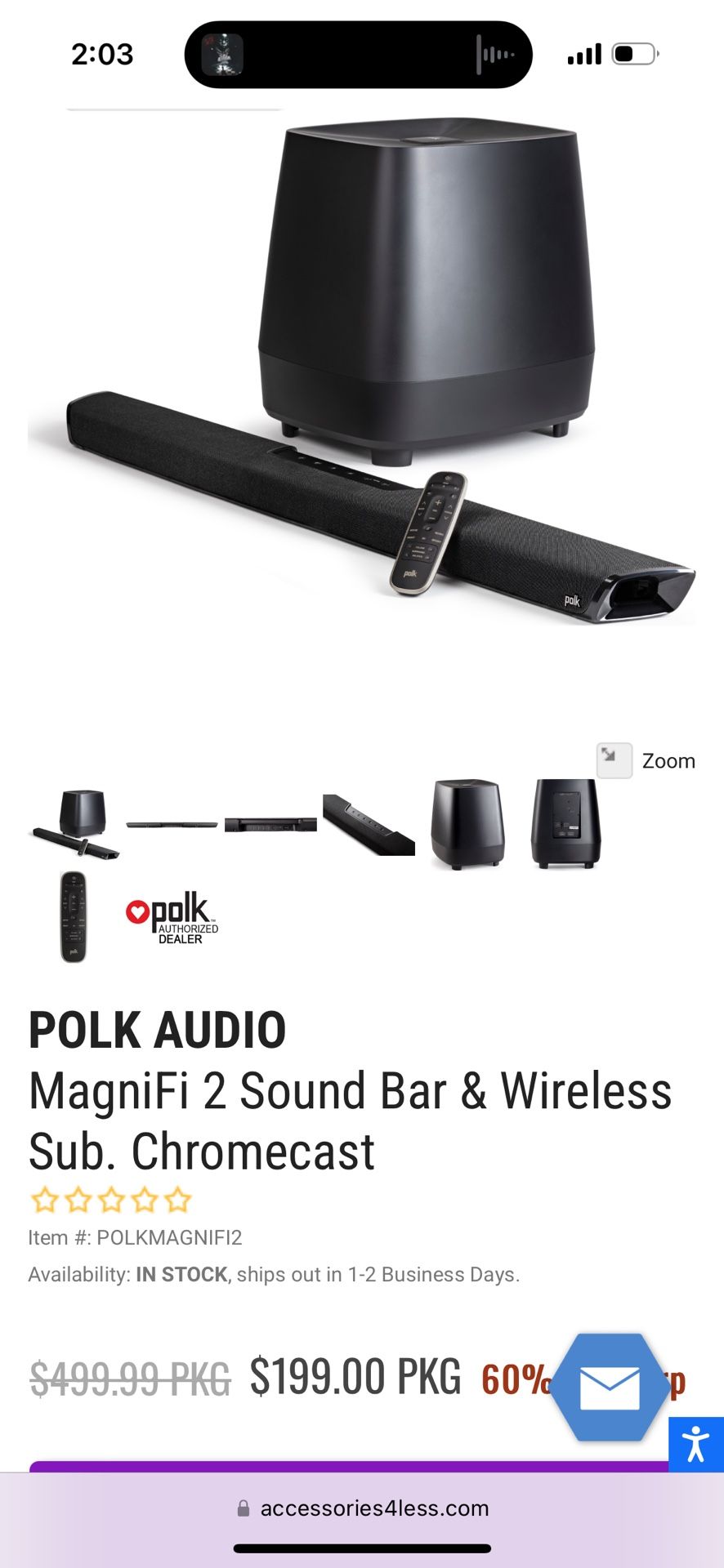Soundbar And Subwoofer