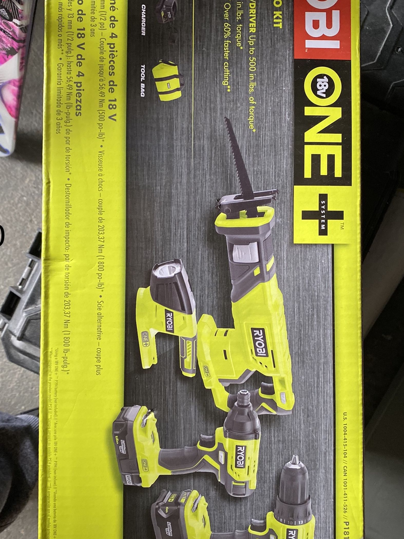 New In Box Ryobi Combo Tool Set