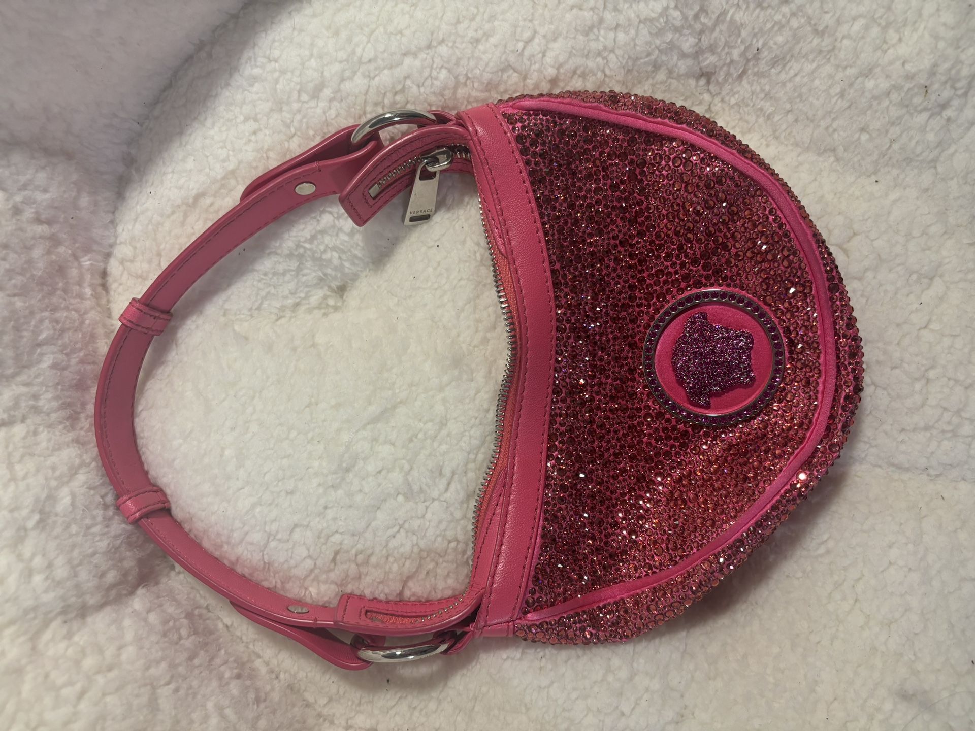 Versace La Medusa Pink Silk Mini Bag 