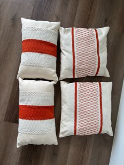 Set of 4 Decorative Throw Pillows with Inserts 12x20