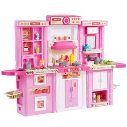 Kids Kitchen Playset, 3-in-1 Toddler Kitchen 1234-7F.S