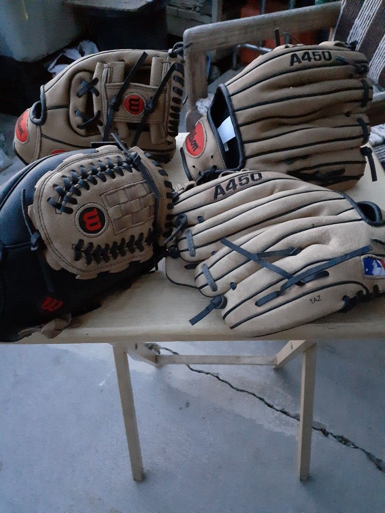 Wilson Baseball Gloves Brand New $80 All