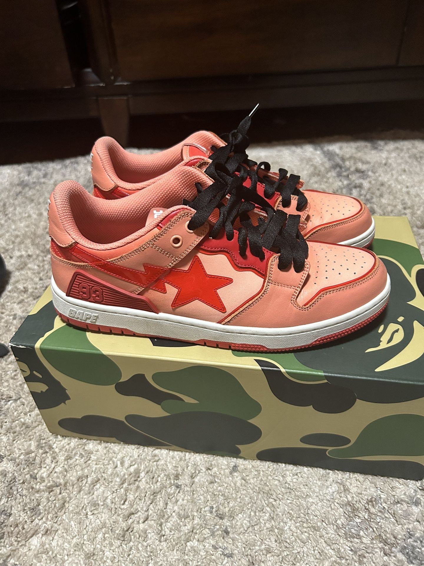 Red Bapestas Size 9