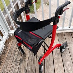 Drive Medical Nitro Rollator Walker Red
