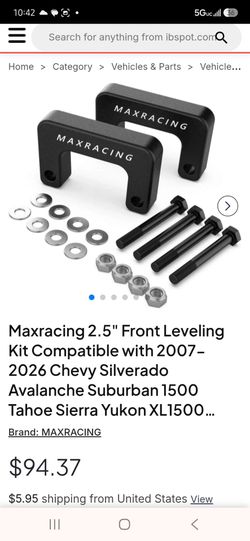 Max racing front leveling kit