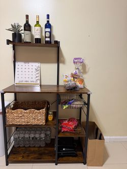 Industrial Baker's Rack with Wire Baskets
