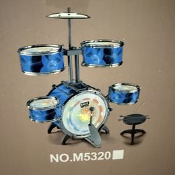 Juego de batería para niños pequeños con kit de batería de 5 jazz y luces (controlado por vibración) y aleación, instrumentos musicales, juguetes para