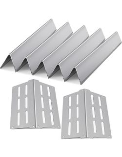 17.5" Grill Flavorizer Bars 7622 Heat Deflector for Weber Genesis E310 E320 E330 S310 S330 EP310 with Front Control Knob Stainless Steel Grill Parts f