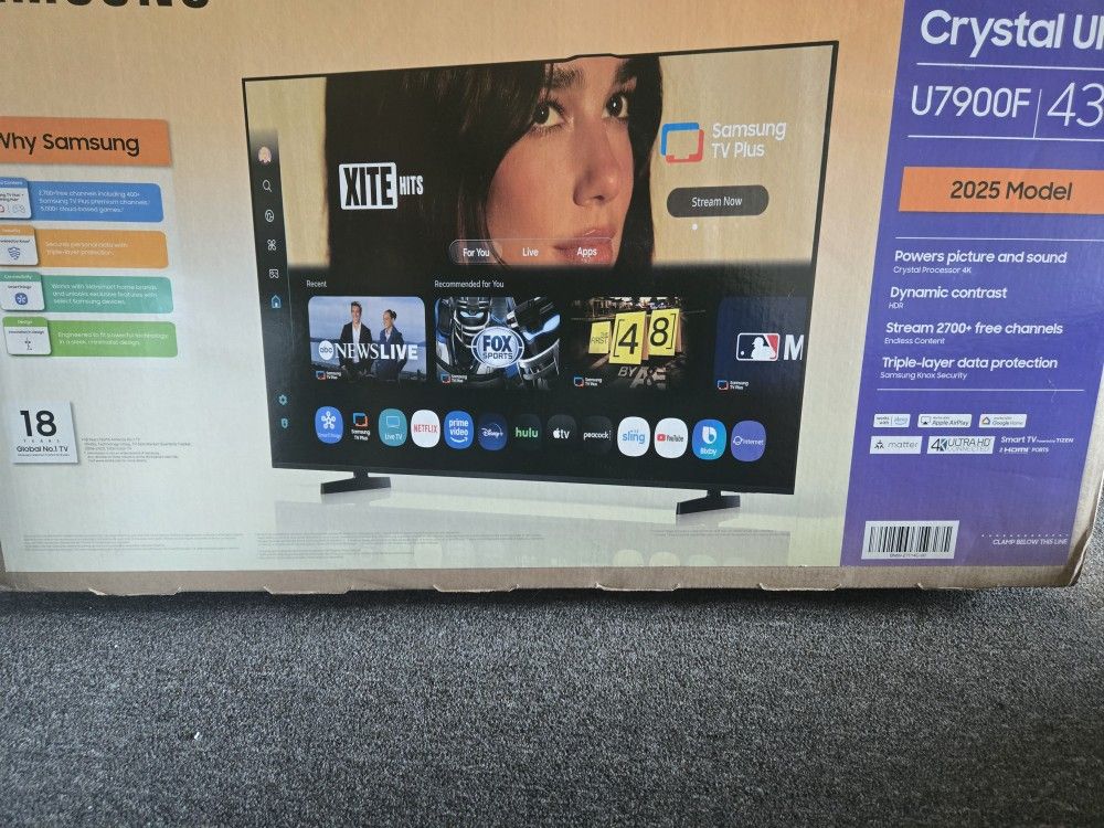 Brand New 43" Samsung Crystal UHD U7900F (2025)