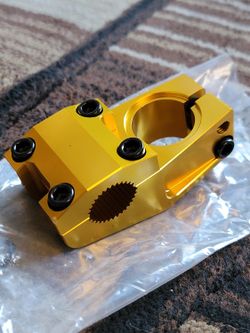 NEW Bicycle Bmx Threadless Stem Gold