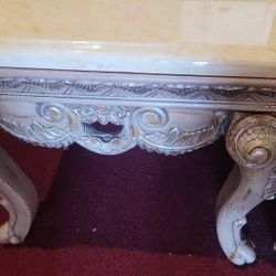  Real Marble Top End Tables (Pair)