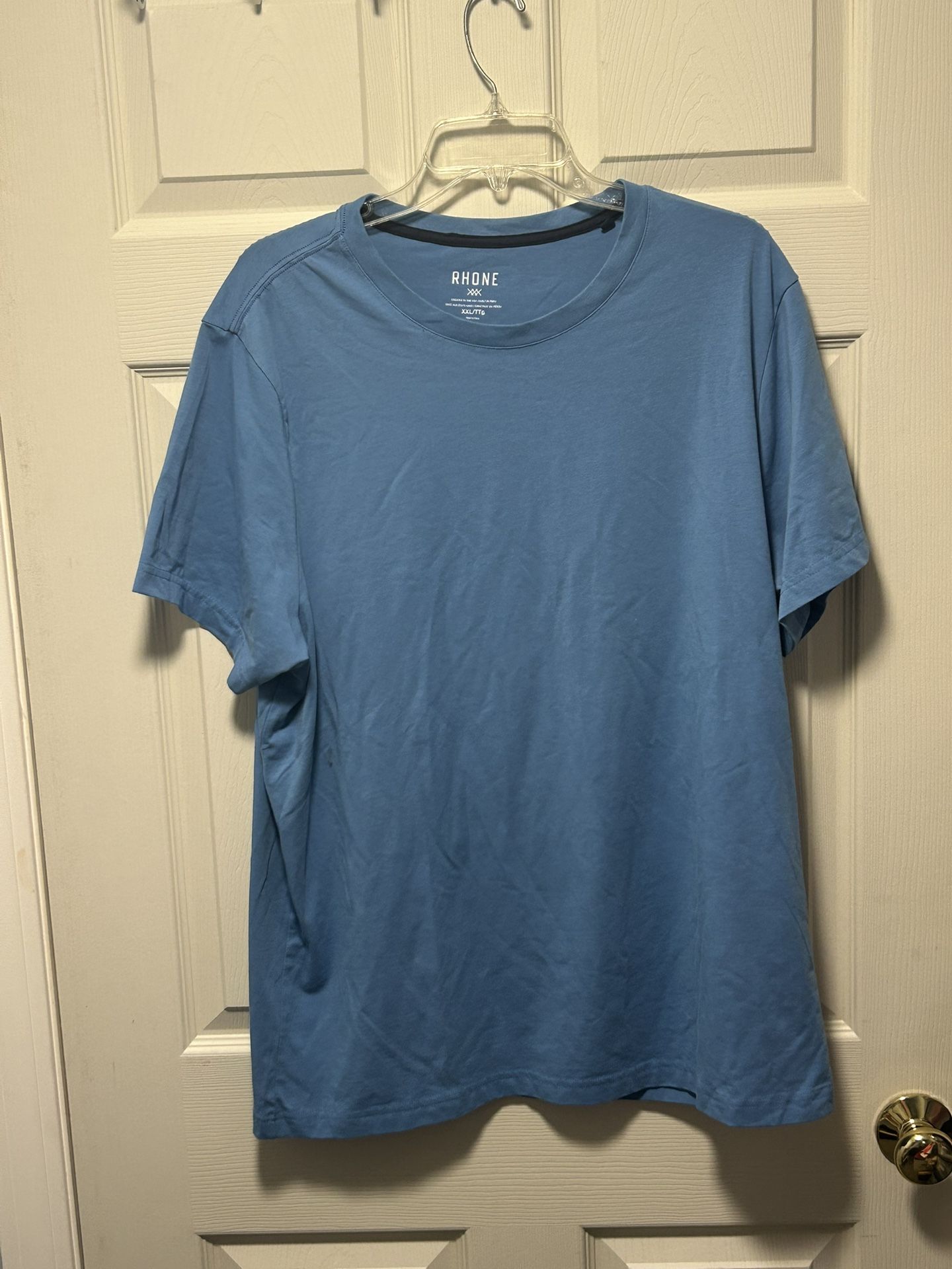 Rhone Men's T-Shirt Short Sleeve XXL Blue Workout Lightweight Gym Yoga Soft