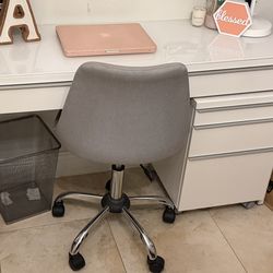 Desk chair and file cabinet