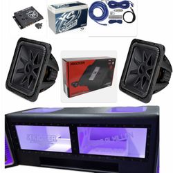 NEW CUSTOM BOX 2 12” Kicker L7s Kicker Lx Amp Epicenter Secondary Battery Installed