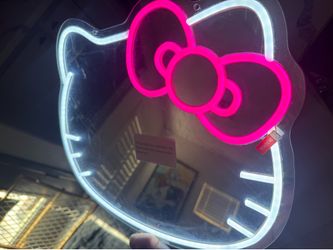 Hello Kitty LED Neon Mirror – Aesthetic Vanity / Wall Decor ✨