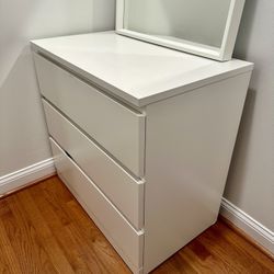 IKEA Malm Dresser with 3 Drawers, White